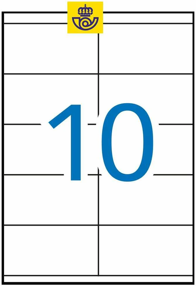 Lipnios etiketės Apli, A4, 105x57mm, 100 lapų, baltos spalvos