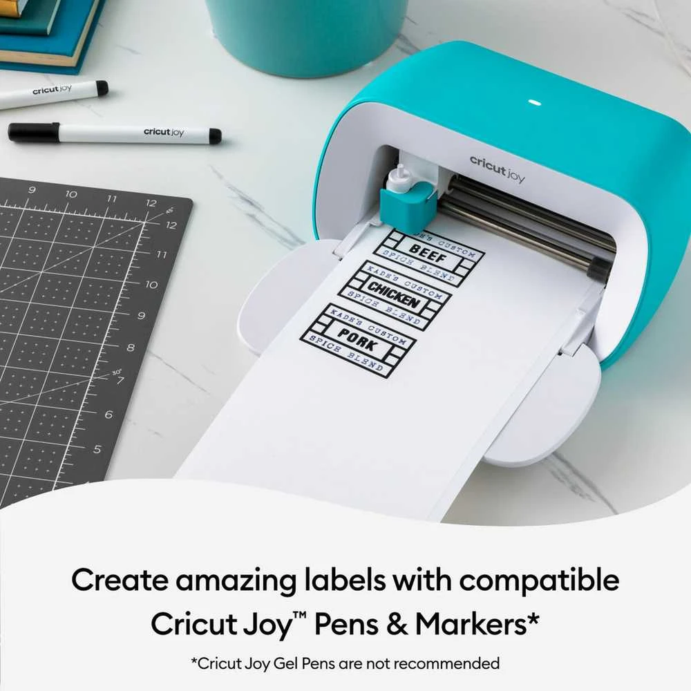 Spausdintuvas „Cricut Joy Smart Label“ rašomosios vinilo etiketės, nuolatinės baltos, 33 cm (13 colių), 4 lipnūs lapai, skirti naudoti su, 2010000