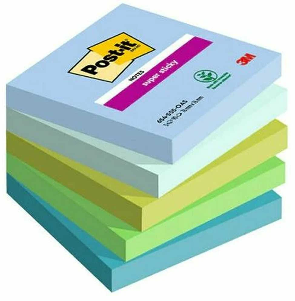 Lipnūs lapeliai užrašams 3M Post-it®, 76mmx76mm, 5 vnt. po 90 lapelių