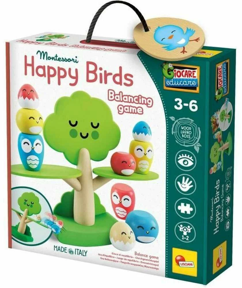 Lisciani Medinis Montessori balanso medis su paukščiais