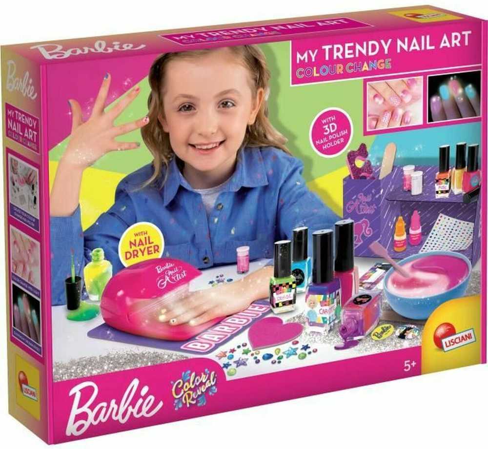 Lisciani Vaikiška Barbie lempa manikiūrui su spalvą keičiantiais lakais