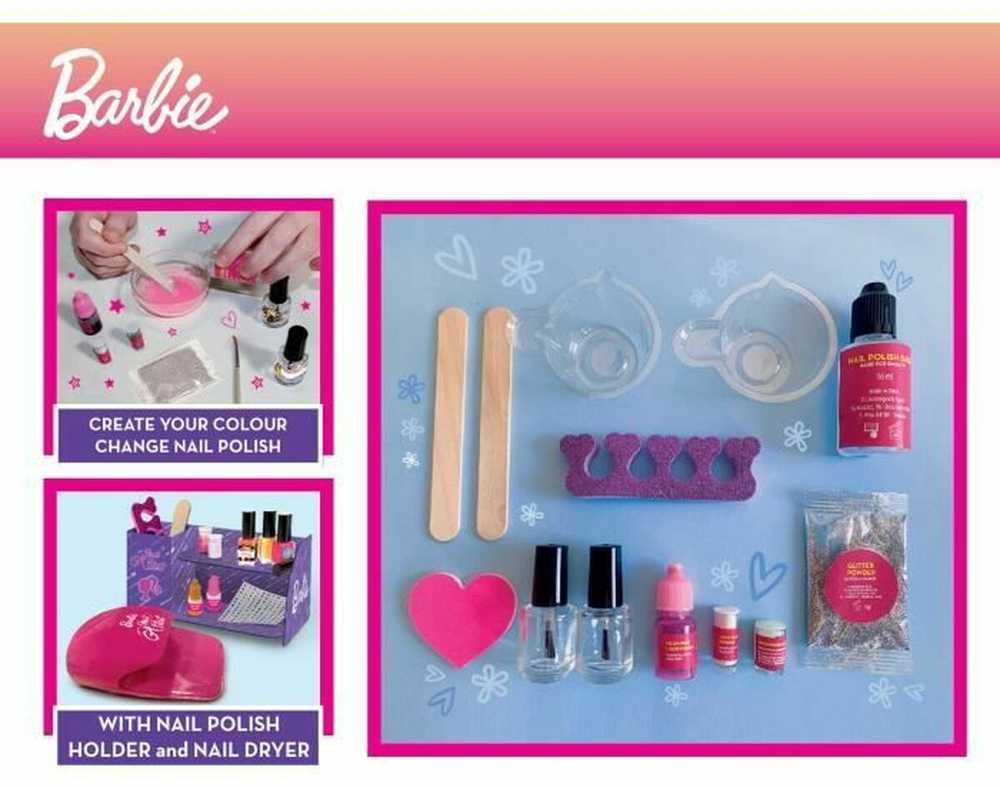 Lisciani Vaikiška Barbie lempa manikiūrui su spalvą keičiantiais lakais