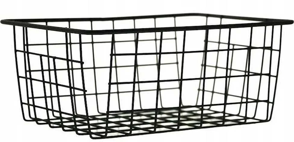 Loft metalinis vielinis organizatorius virtuvės vaisių krepšeliui, juodas, didelis