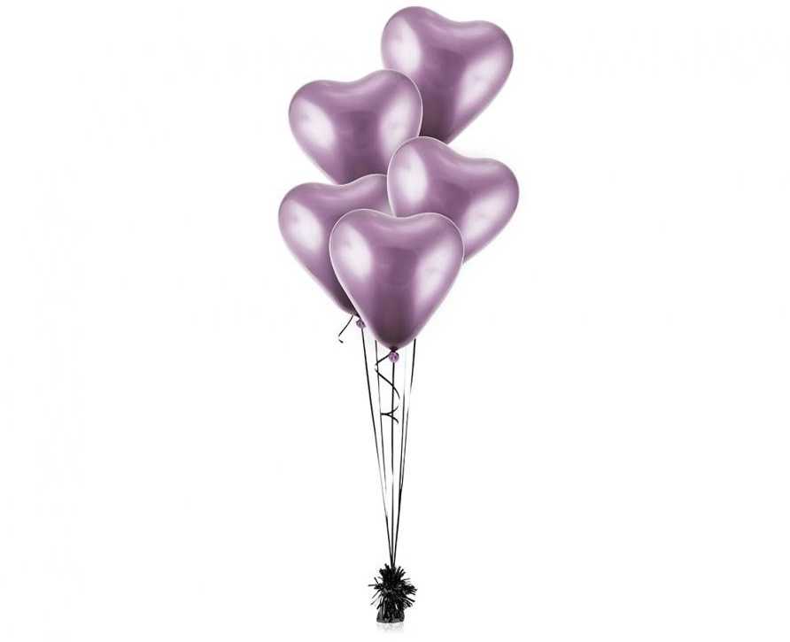 GoDan B&C Balloons Platinum Violetinė Hearts 30,5cm 6vnt