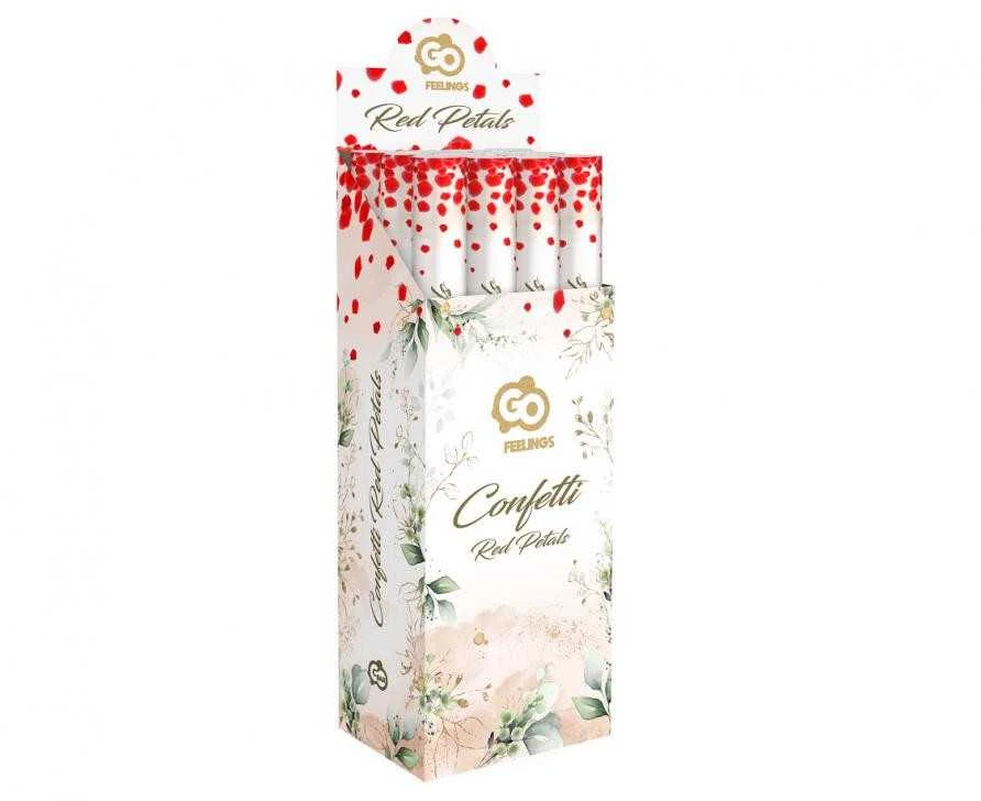 Pop konfeti 60cm Raudonos rožių žiedlapiai Valentino diena GODAN KSDK-YK006