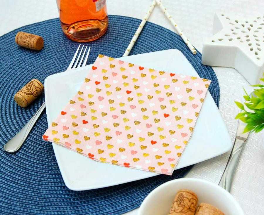 GoDan SERWETKA PAP 3WARST 330X330 SERCA ROZ GO OP20SZ