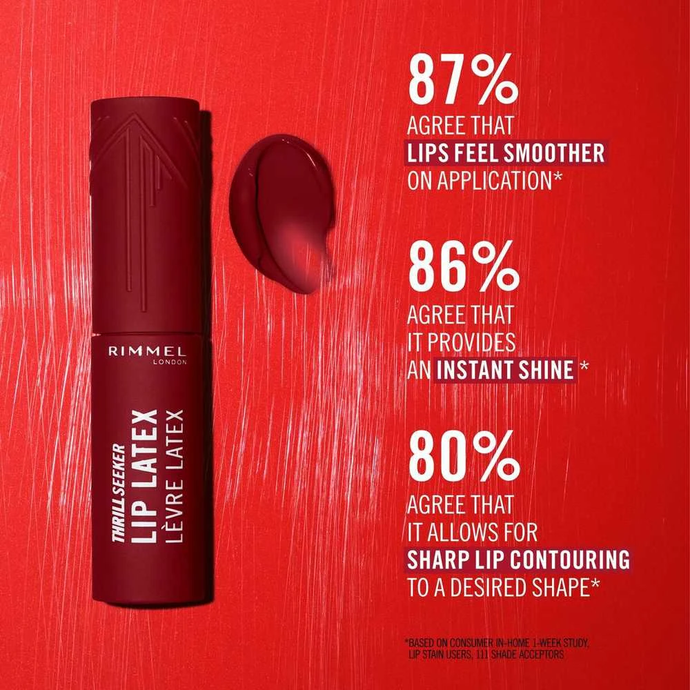 Rimmel London Thrill Seeker Lip Latex skystieji lūpų dažai, atspalvis: 300 Main Character, 6 ml