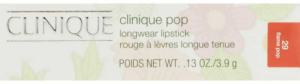 Clinique Pop Longwear Shine lūpų dažai Flame Pop 3, 9 g