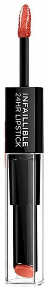 L’Oréal Paris Make-Up Designer Infallible Lipstick 24H - 404 Corail Constant - Lūpdažis lūpdažis Raudona „Shine“
