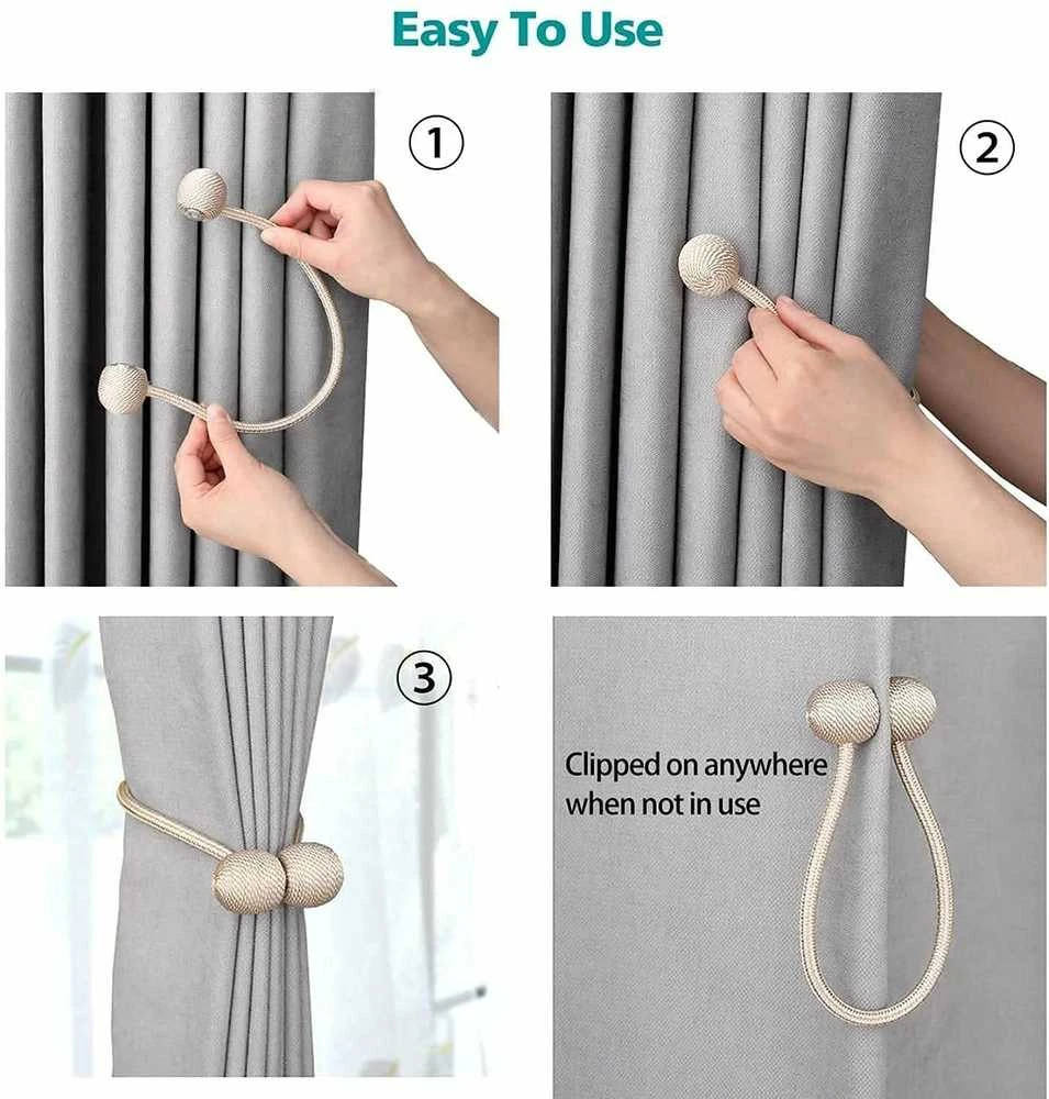 Magnetinės užuolaidų sąsagos 45 cm, 2 vnt. žali