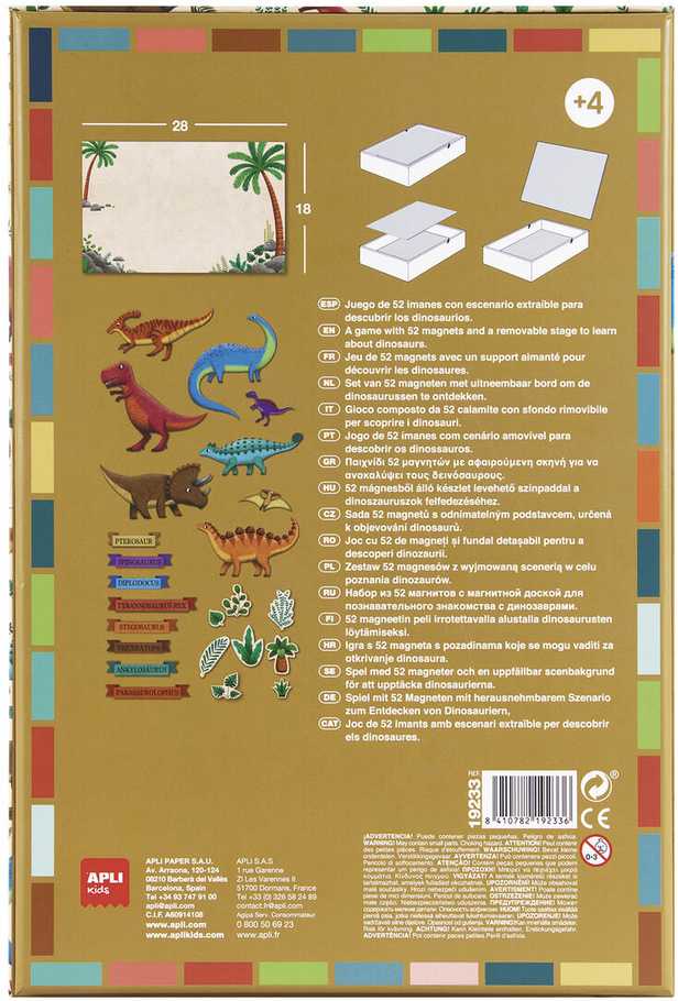 Apli Kids magnetinis žaidimas-dėlionė „Dinozaurai“
