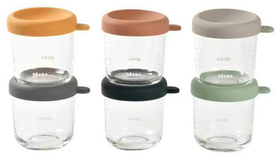 BEABA STIKLINIŲ INDELIŲ RINKINYS (6 VNT. PO 250 ML), SUNRISE