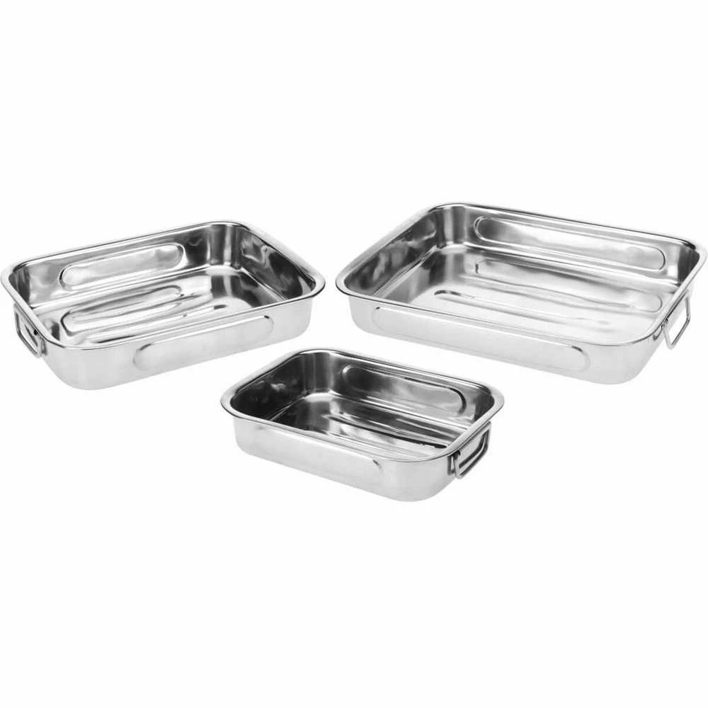 Excellent Houseware Kepimo indas plieninė stačiakampio formos 3 vnt.