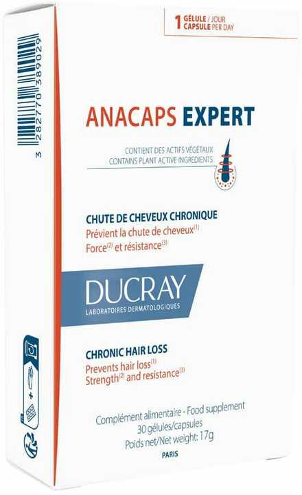 Ducray Anacaps Expert Reaccional maisto papildas nuo plaukų slinkimo 30 vienetų