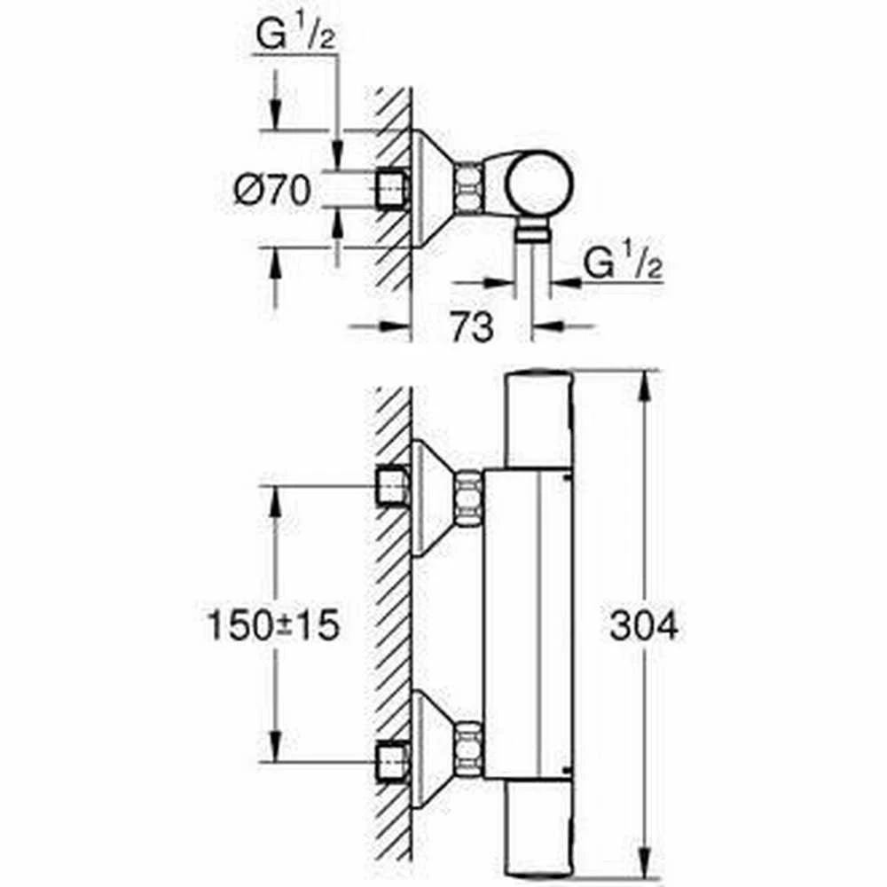 Termostatinis dušo maišytuvas - GROHE Precision Start - Matt juodas - Vanduo taupantis