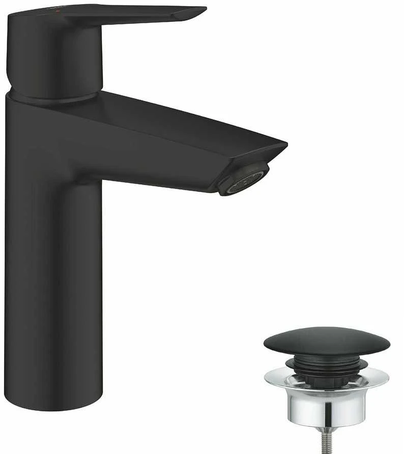 Grohe Praustuvo maišytuvas Start M, su atidaroma nuotakos svirtimi, matinis juodas
