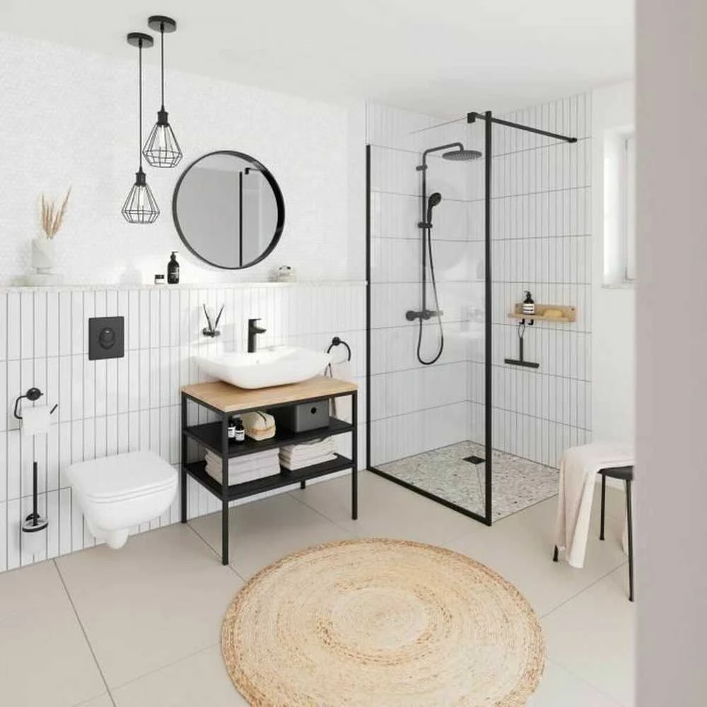 Grohe Praustuvo maišytuvas Start M, su atidaroma nuotakos svirtimi, matinis juodas