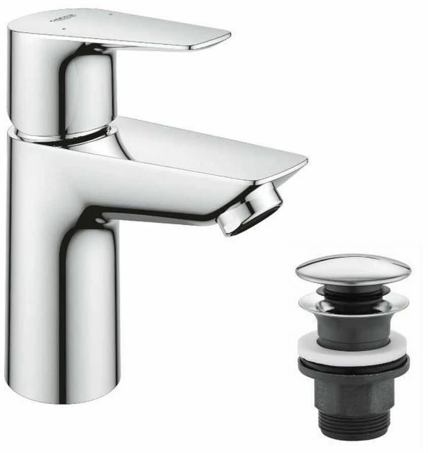 Grohe Start Edge S kriauklės maišytuvas su atidarymo mechanizmu paspaudimu, chromuotas