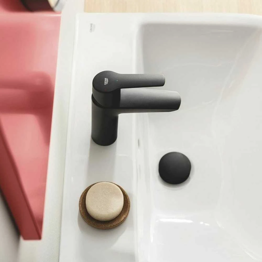 Grohe Praustuvo maišytuvas Start M, su atidaroma nuotakos svirtimi, matinis juodas
