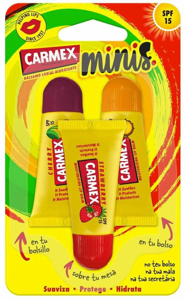 „Carmex Mini“ drėkinamieji lūpų balzamai su SPF15 trio 3U