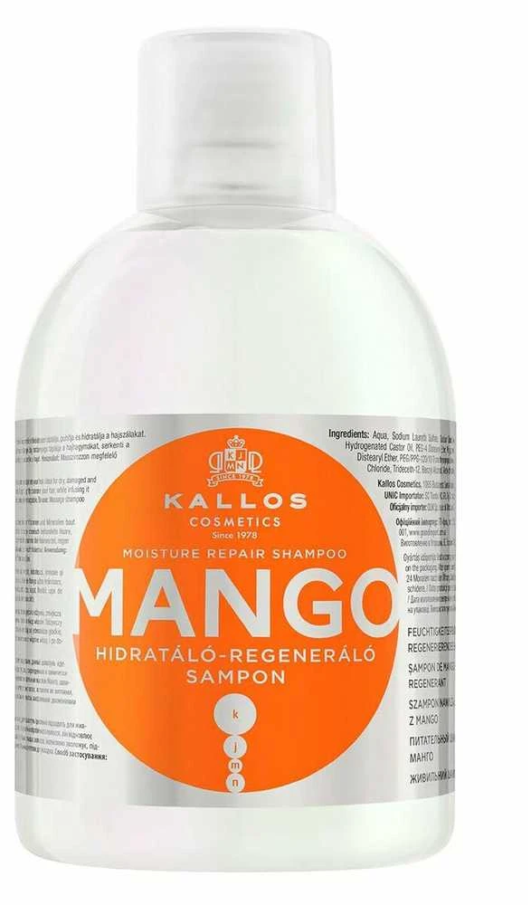Atkuriamasis plaukų šampūnas sausiems plaukams su mango aliejumi Kallos MANGO Moisture Repair Šampūnas 1000 ml