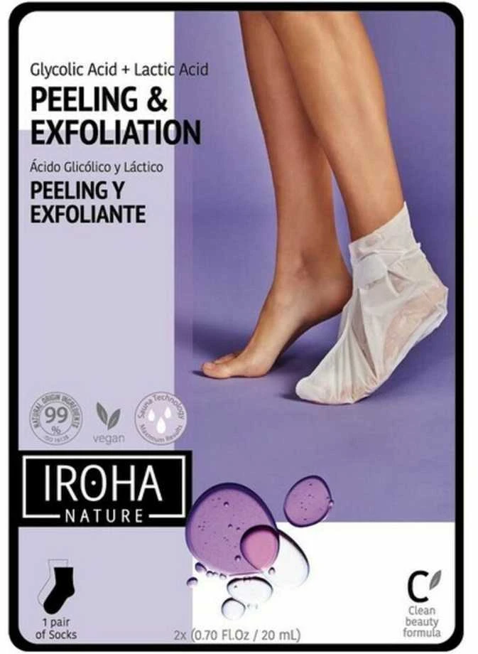 Profesionali kaukė pėdoms Iroha Exfoliating Lavender Foot Socks su levandomis, 1 pora