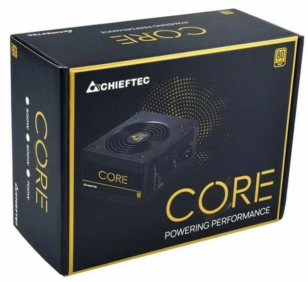 Chieftec ATX PSU Core serija BBS-500S, 12 cm ventiliatorius, 500 W, 80 PLUS® Gold, aktyvus PFC