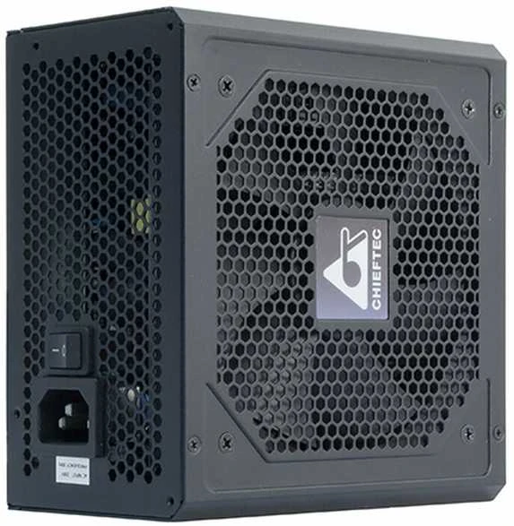 CHIEFTEC ECO serijos 600 W ATX-12V V.2.3 maitinimo šaltinis su 12 cm ventiliatoriumi Aktyvus PFC 230 V tik 85 proc. Efektyvumas, įskaitant maitinimo laidą
