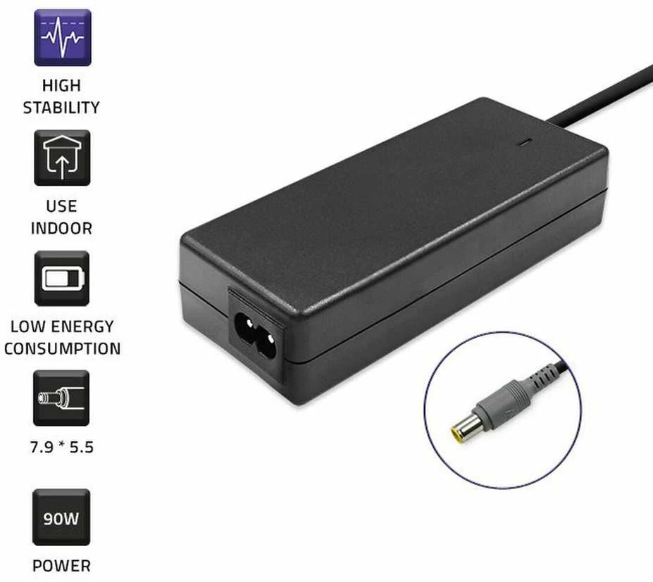 QOLTEC 50093 Nešiojamas kompiuteris AC power adapter IBM Lenovo 90W 20V 4.5 A 7.9x5.5