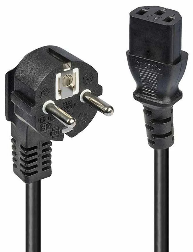 Maitinimo Laidas - LINDY Schuko Kištukas į C13, 2m, 10A/250V, Varis, PVC, Juodas