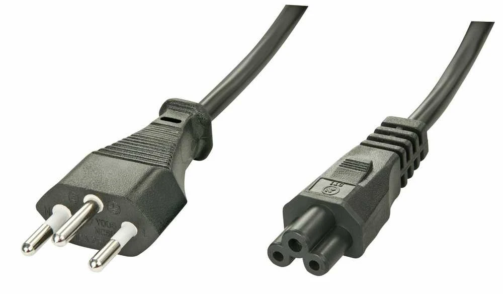 Maitinimo Laidas - LINDY Šveicariškas Kištukas į IEC C5, 250V/2.5A, PVC, 2 m, Juodas