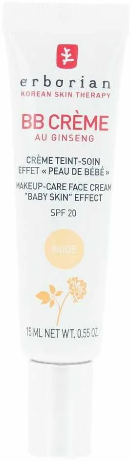 Erborian BB veido kremas su ženšenio ekstraktu ir SPF 20, spalva: Nude, 15 ml