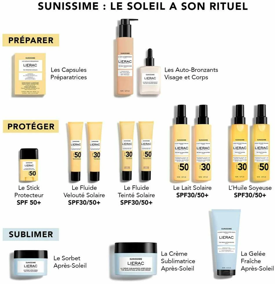 „Lierac Paris Lierac Sunissime The Tinted Velvety Sun Fluid SPF 50+“ tonizuojamasis skystis nuo saulės, 40 ml
