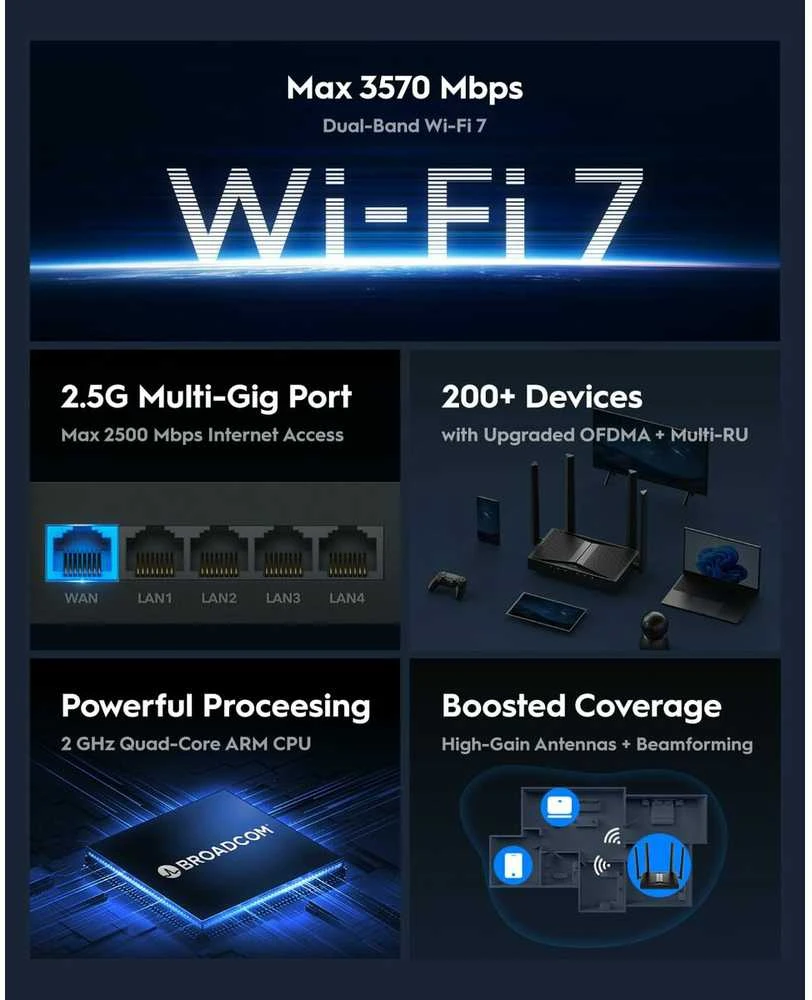 Maršrutizatorius Cudy WR3600H wi-fi 7