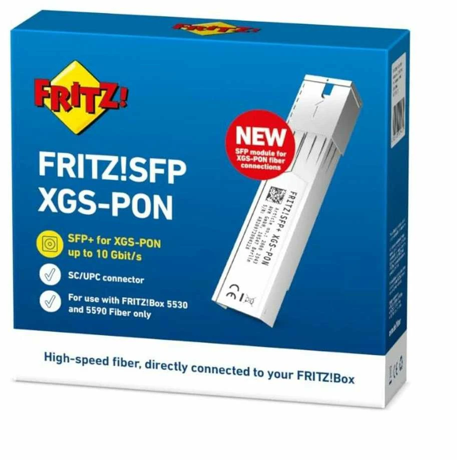 Maršrutizatorius AVM FRITZ! SFP XGS-PON, Šviesolaidinis kabelis, 10000 Mbit/s, SFP, SFP, 20000 m, 1270 nm