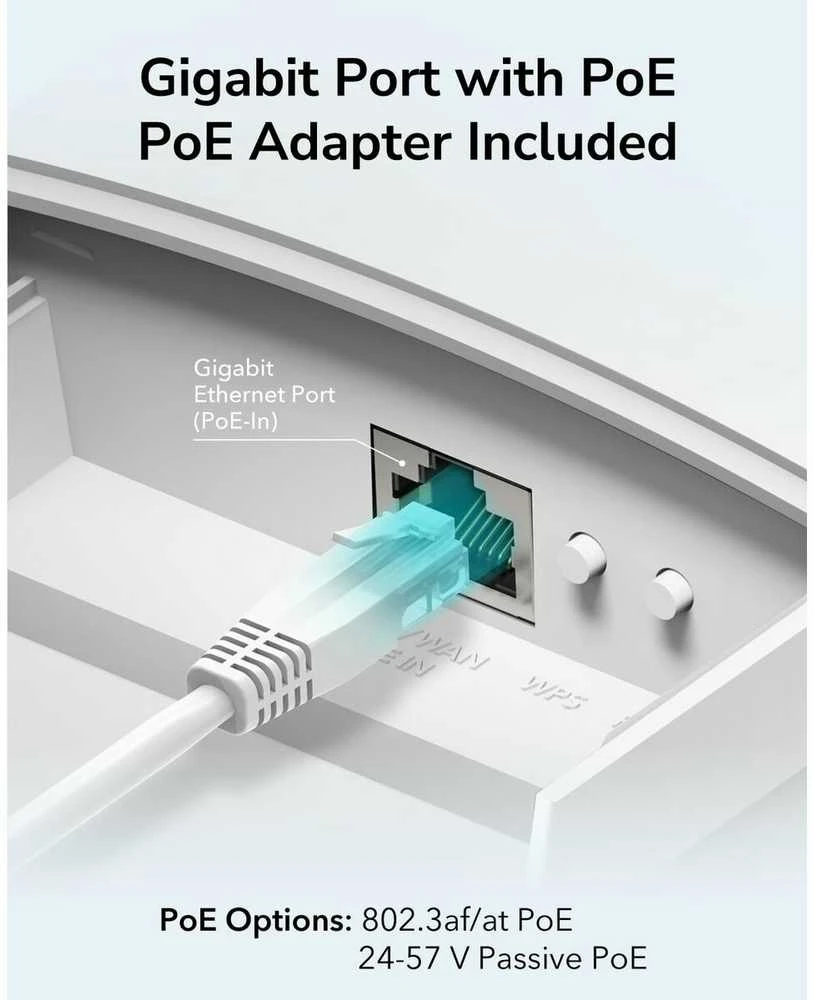 Maršrutizatorius „Cudy AP1300“ lauko 1167 Mbit/s Baltas maitinimas per Ethernet (PoE)