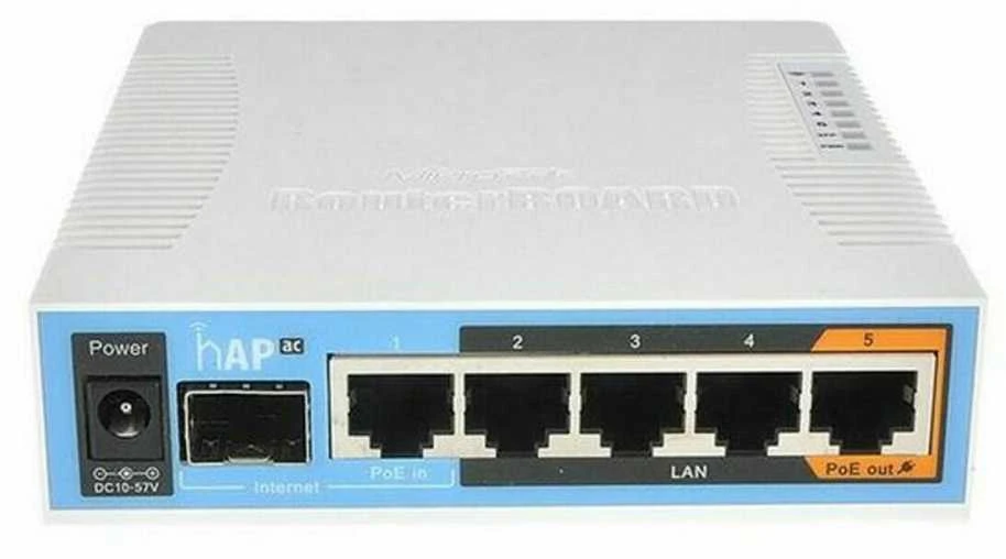 Šakotuvas Mikrotik „MicroTick“ | RB962UiGS-5HacT2HnT | hAP ac | 802.11ac | 1300 Mbps | 10/100/1000 Mbps | Ethernet LAN (RJ-45) jungtis 5 | MU-MiMO Taip | 12 min.