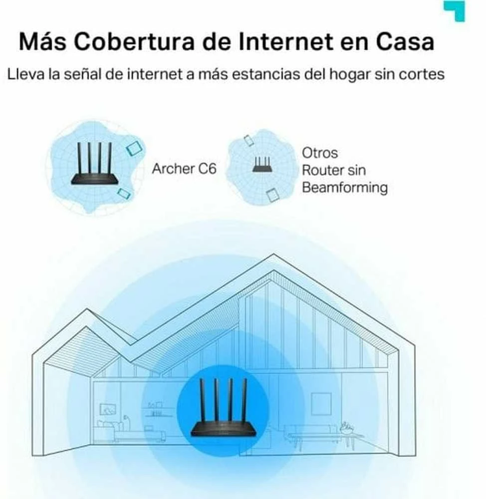 TP-LINK | Maršrutizatorius | Archer C6 | 802.11ac | 300+867 Mbit/s | 10/100/1000 Mbit/s | Ethernet LAN (RJ-45) jungtys 4 | Mesh palaikymas: Ne | MU-MiMO: Taip | Ne, mobilusis plačiajuostis ryšys: Ne | Antenos tipas: 4 išorinės | Ne