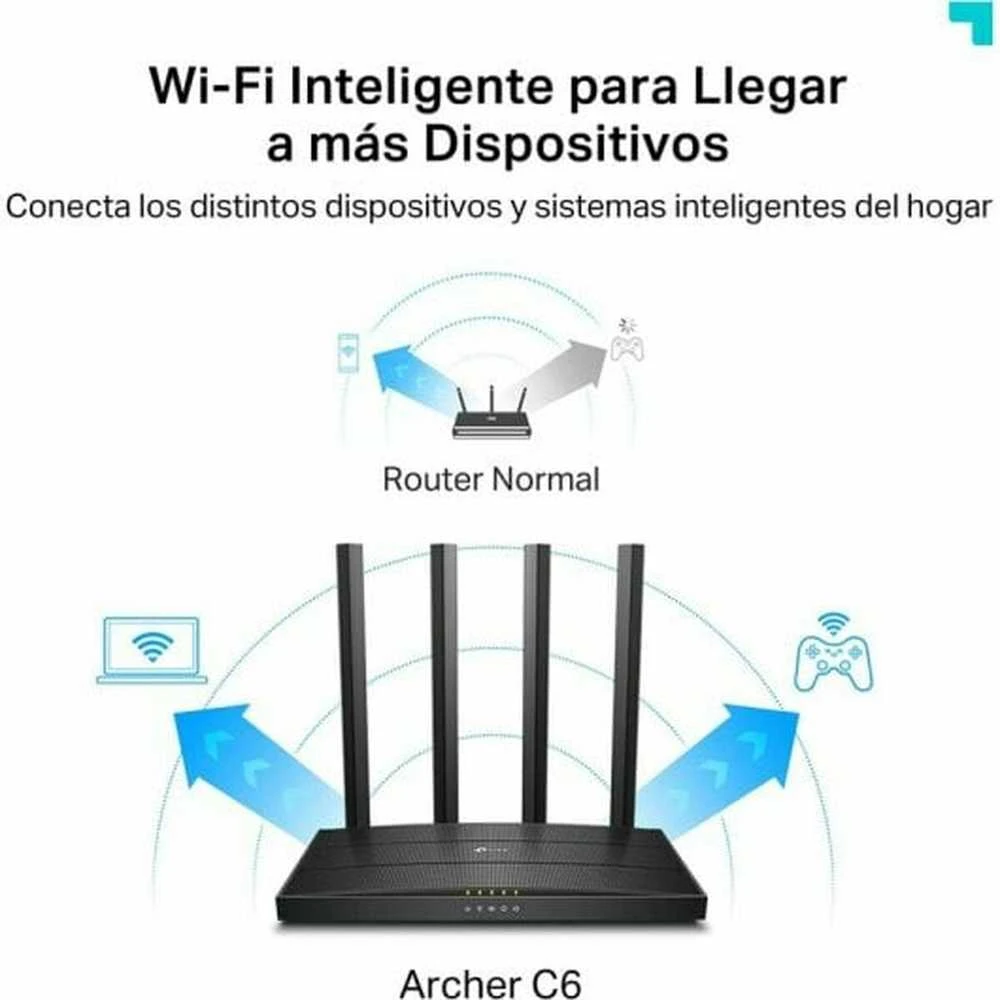 TP-LINK | Maršrutizatorius | Archer C6 | 802.11ac | 300+867 Mbit/s | 10/100/1000 Mbit/s | Ethernet LAN (RJ-45) jungtys 4 | Mesh palaikymas: Ne | MU-MiMO: Taip | Ne, mobilusis plačiajuostis ryšys: Ne | Antenos tipas: 4 išorinės | Ne