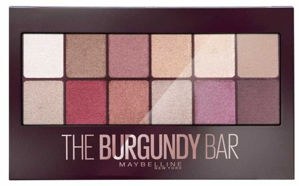 Maybelline MAY ES BURGUNDY BAR PALETTE NU 4 Burgun akių šešėliai Raudona Blizgučiai, Matinis