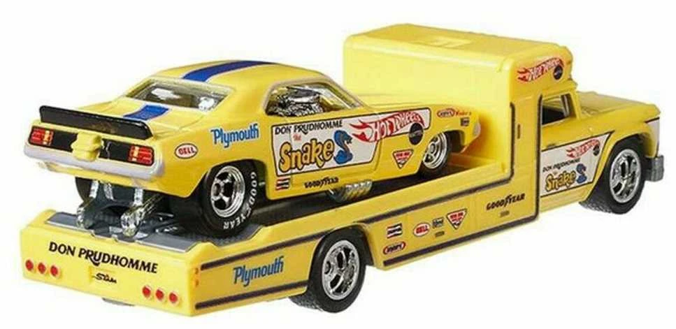 Mattel HOT WHEELS automodeliukų rinkinys – vilkikas ir lenktyninis automobilis (FLF56)