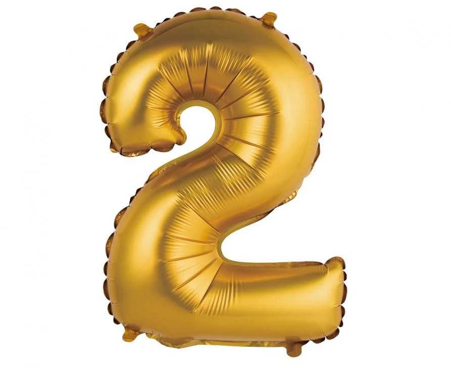 GoDan Balon foliowy Cyfra2 auksinė mat 35cm BC-AZL2 08828