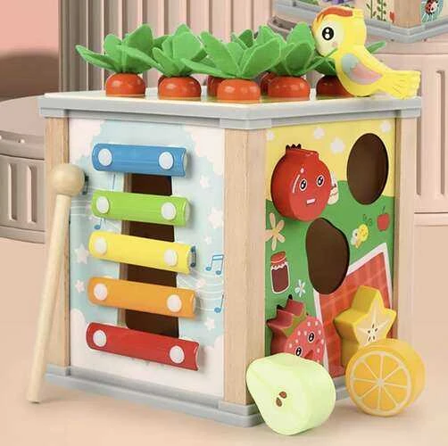 ISO TRADE Medinis edukacinis kubas - Kruzzel sorter 22566, 5-in-1