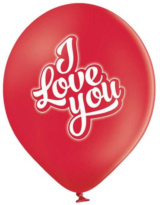 Dekoratyvinis balionas 12 I Love You raudonas, 6 vnt., Valentino diena GODAN BRP5000286
