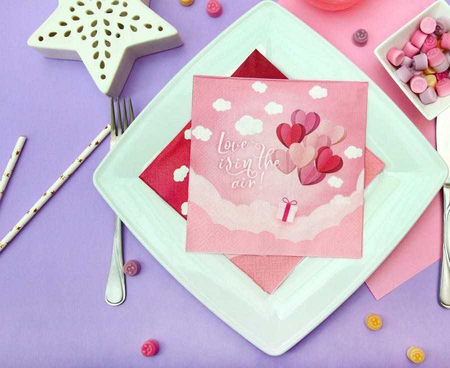 GoDan Servetėlės Love Is In The Air Collection, rožinės spalvos, 33x33 cm, 20 vnt.