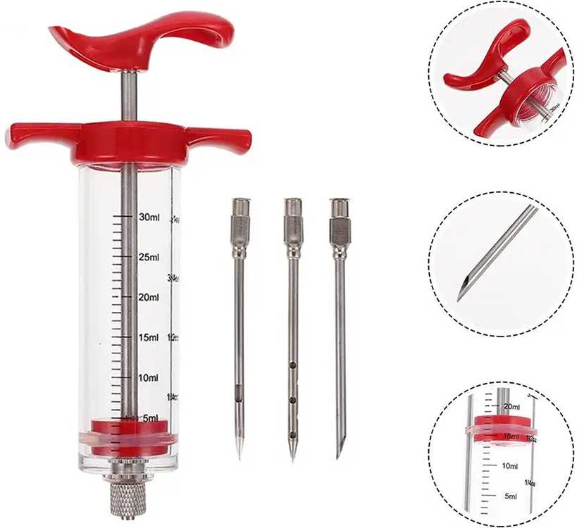 Mėsos švirkštas su trimis adatomis 30 ml