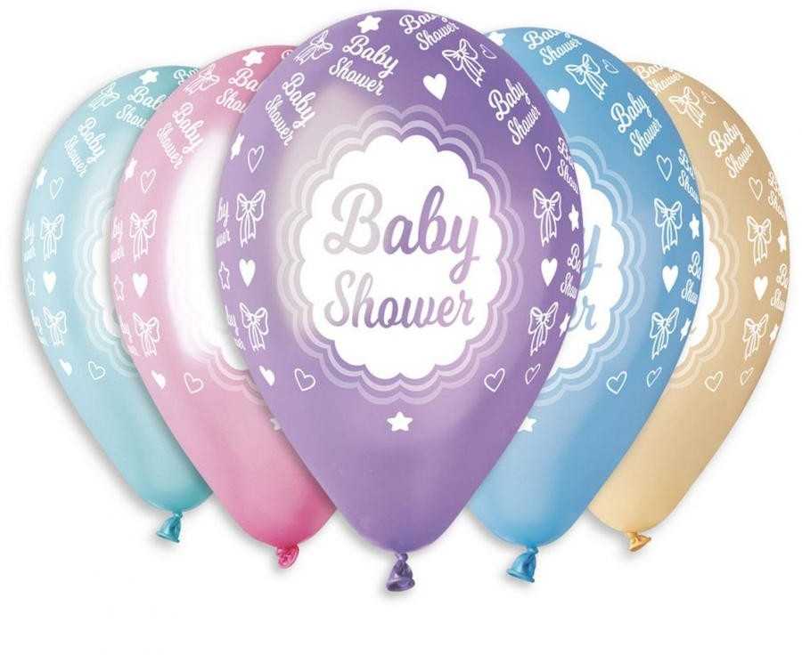 GoDan GMR Metaliniai balionai Baby Dušas - 30 cm - 5 vnt.
