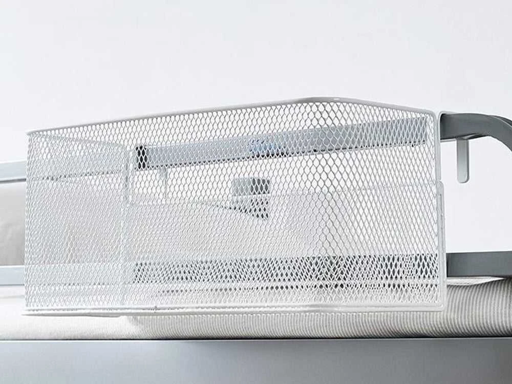Pakabinamas metalinis krepšys, baltas, 28x16x13.5 cm