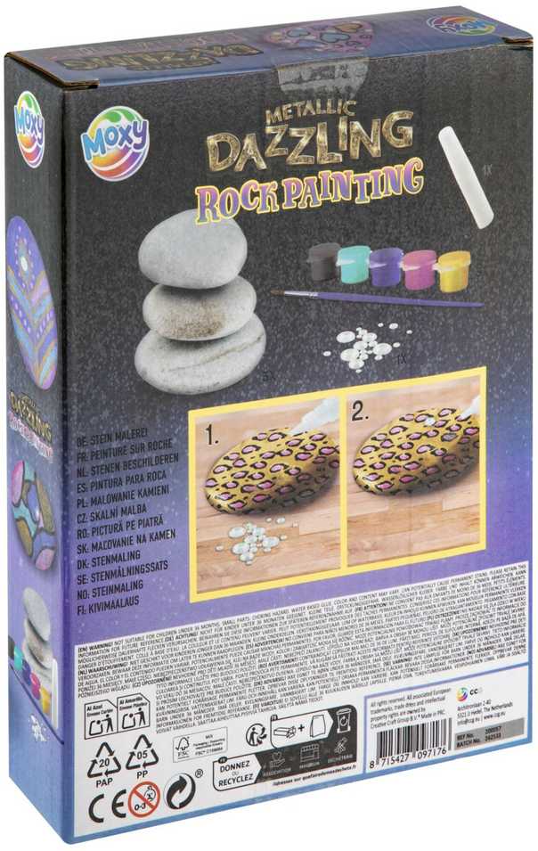 Ccg Mz Import Lean Toys LeanToys Rinkinys do malowania kamieni metaliczne