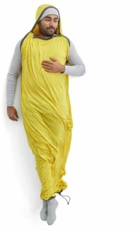Sea To Summit Reactor Sleeping Bag Liner - Mummy W / Drawcord - kompaktiškas - geltonas